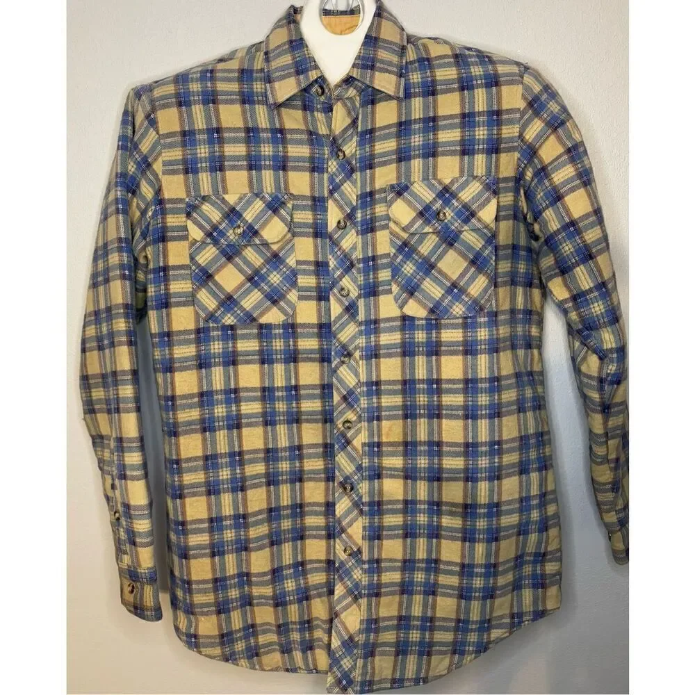 Vintage Outdoor Exchange Quilt Lined Flannel Shirt Jacket Shacket Size M